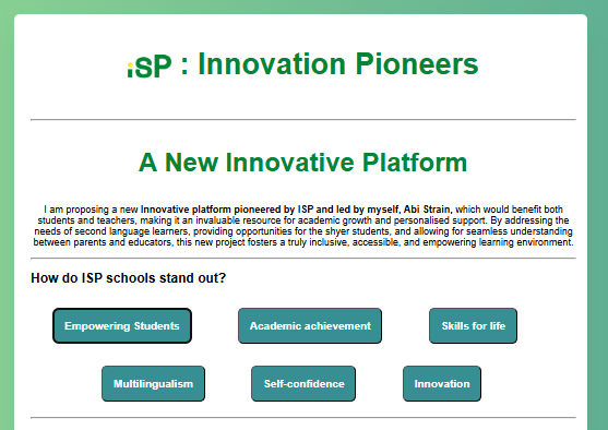 Abi's Innovation in school page